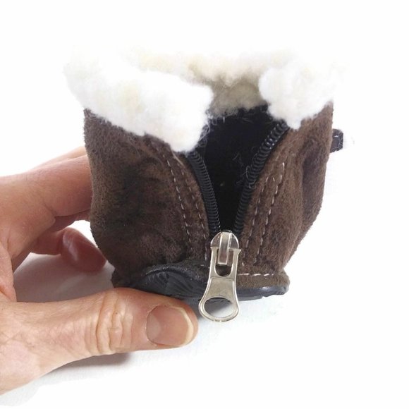 Dogs Winter Boots Outdoor Dog Warm Boot Paws Protector Small Brown Pet Shoes - Picture 7 of 9